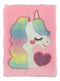 CADERNO/AGENDA PELUCIA UNICORNIO